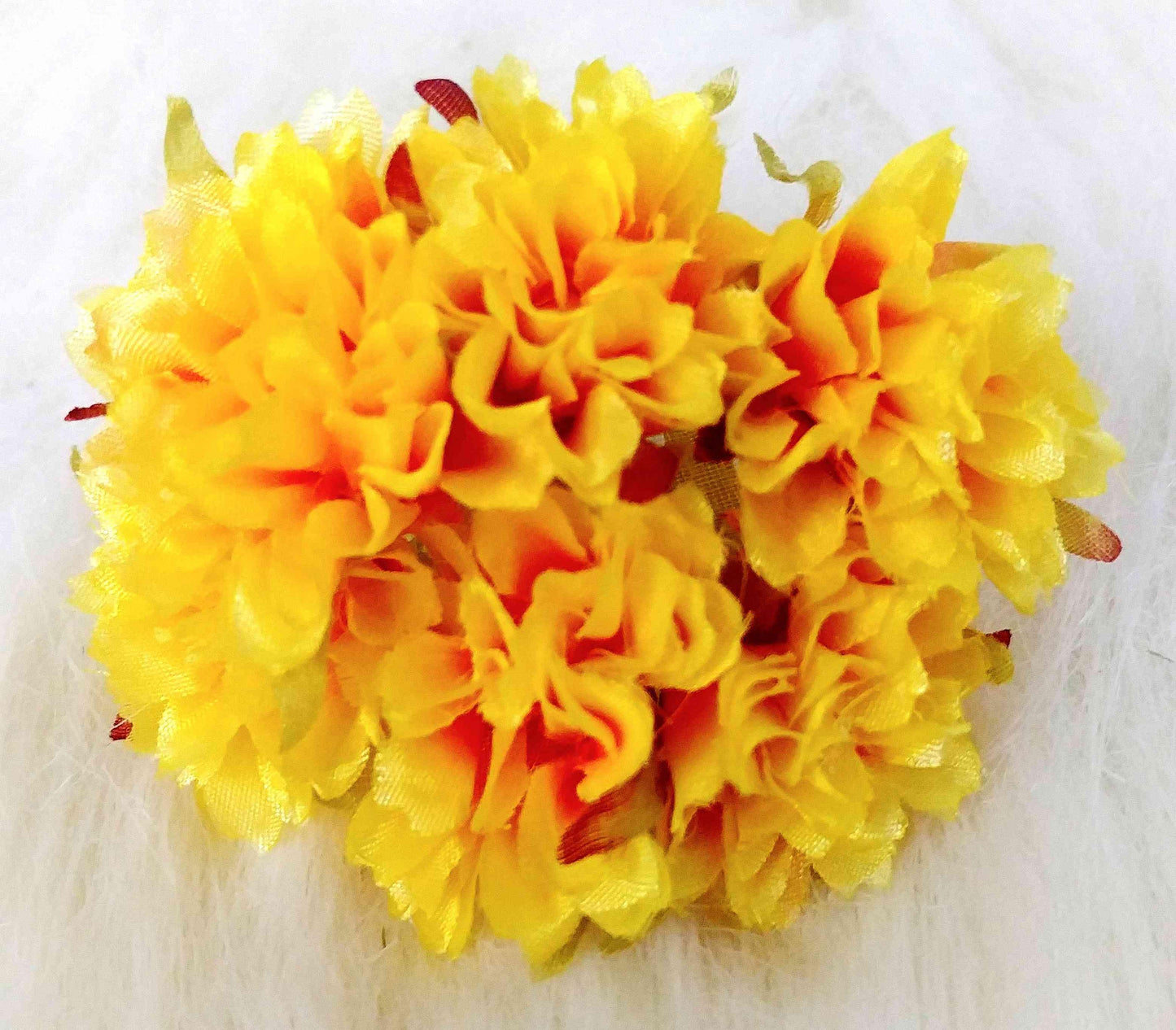 Beautiful Fabric Flowers for DIY Craft, Trouseau Packing or Decoration (Bunch of 12) - Design 8 - Indian Petals