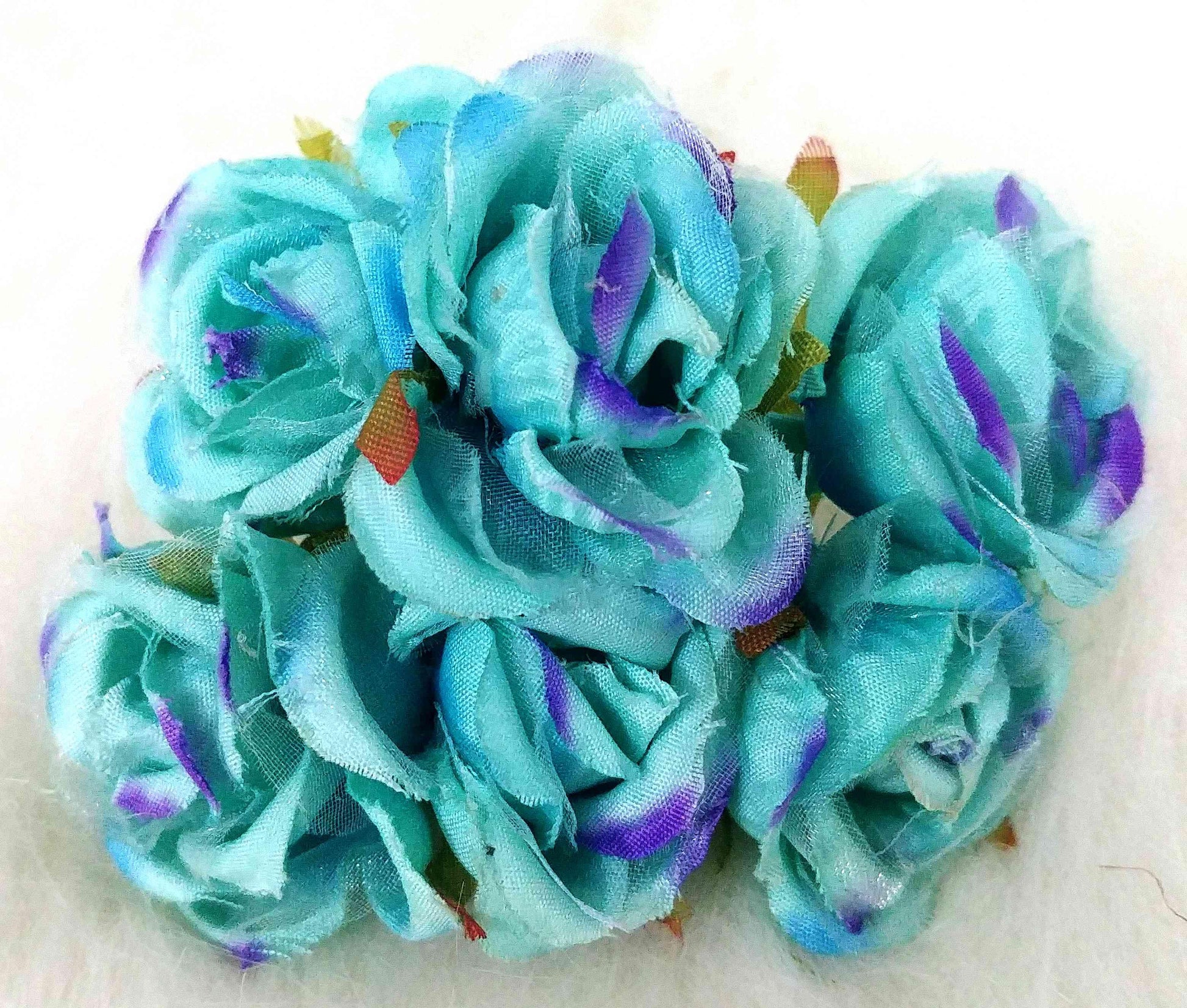 Indian Petals Beautiful Fabric Flowers for DIY Craft, Trouseau Packing or Decoration (Bunch of 12) - Design 9 - Indian Petals