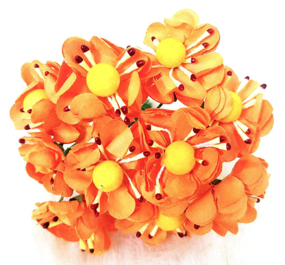 Beautiful Paper Flowers for DIY Craft, Trouseau Packing or Decoration (Bunch of 12) - Design 13 - Indian Petals