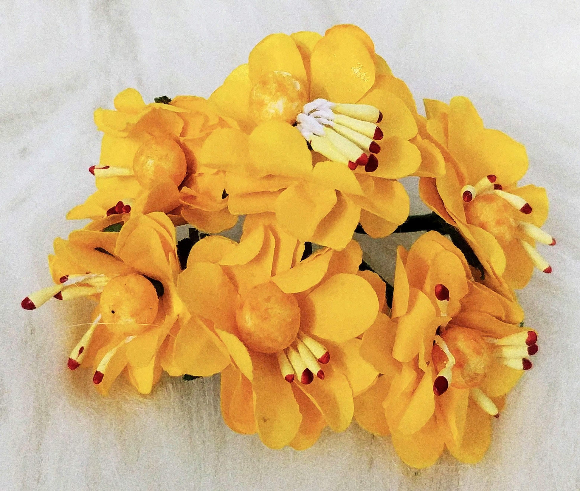 Beautiful Paper Flowers for DIY Craft, Trouseau Packing or Decoration (Bunch of 12) - Design 13 - Indian Petals