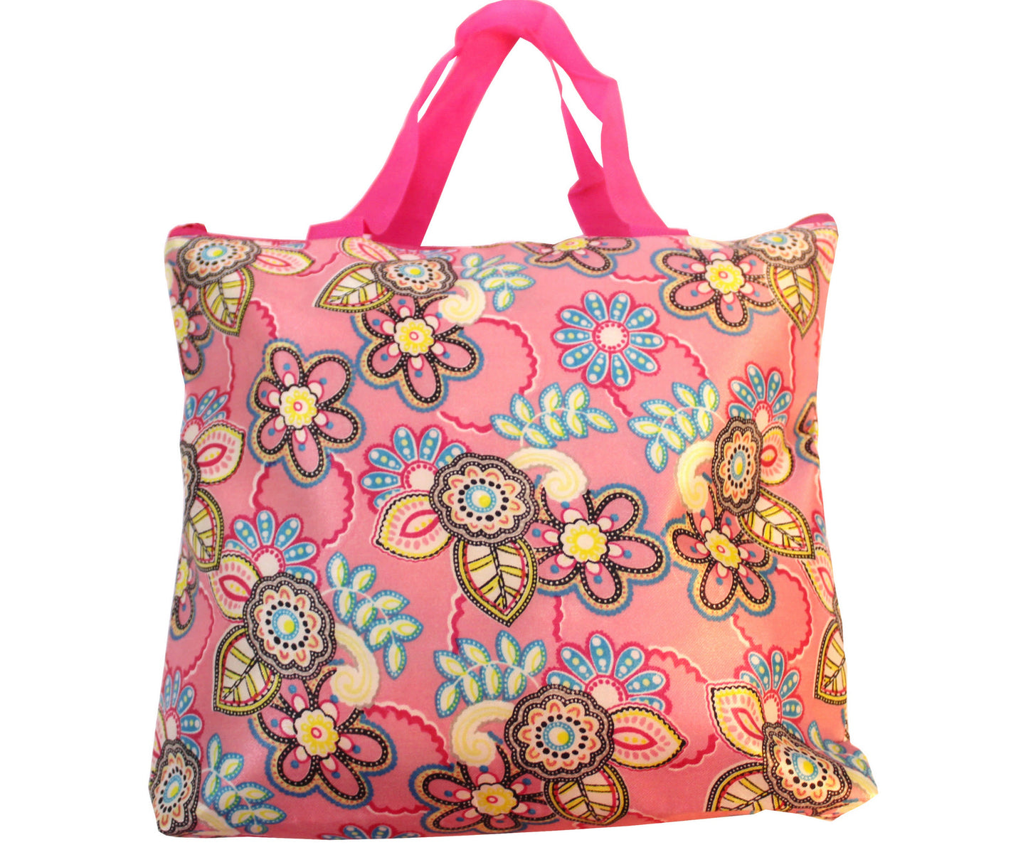 Indian Petals Imported Durable Canvas Printed multi purpose Bag with handles for girls and ladies, Theme Floral, Size Large