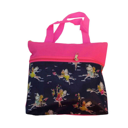 Imported Durable Canvas Printed multi purpose utility Medium size Bag with handles for all occasions for the girls and ladies, Design 1, Pink - Indian Petals