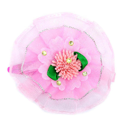 Stylish Net Flower Design Fashionable Tic-Tac Hair Clip for Young Girls - Indian Petals
