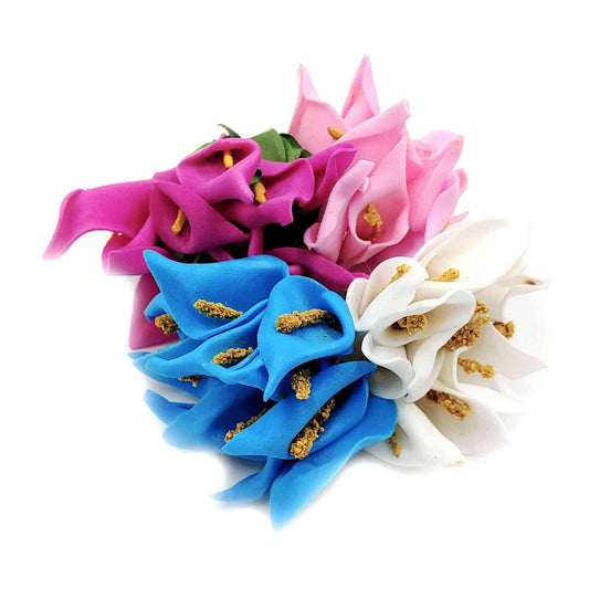 Beautiful Foam Flowers for DIY Craft, Trouseau Packing or Decoration (Bunch of 12) - Design 57 - Indian Petals
