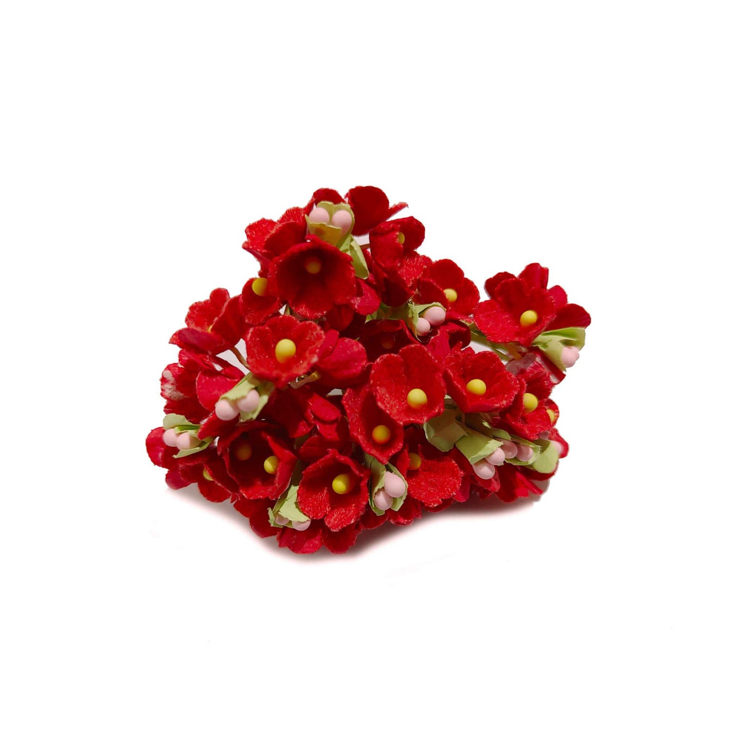 Indian Petals Beautiful Small Paper Flowers for DIY Craft, Trousseau Packing or Decoration - Design 29, Bloody Red