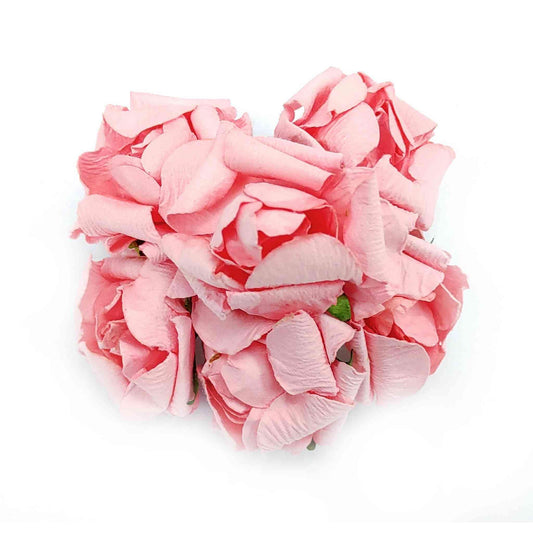Beautiful Big Paper Flowers for DIY Craft, Trouseau Packing or Decoration (Bunch of 12) - Design 48, Peach - Indian Petals