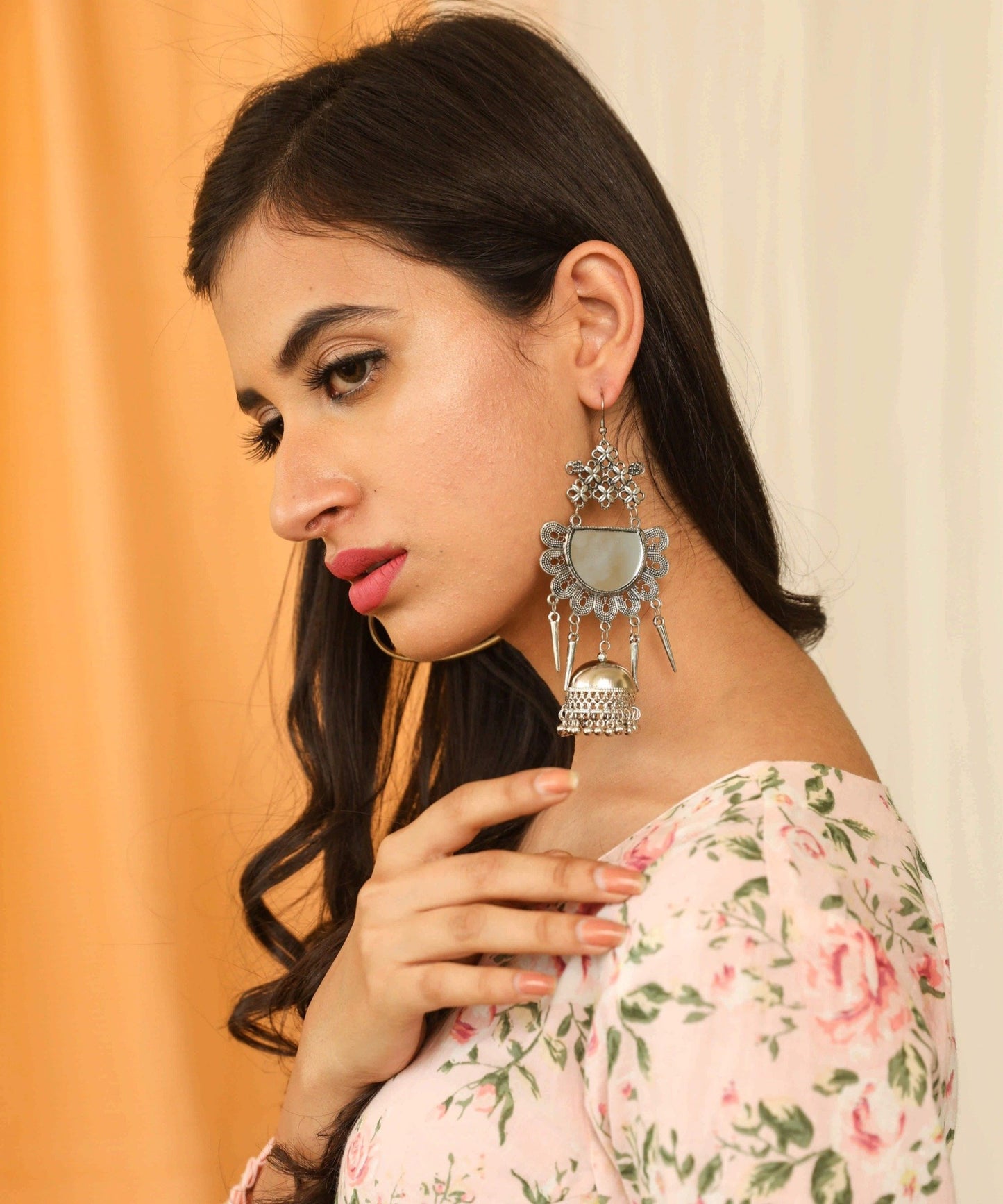 Afghani Style Mirror Artificial Fashion Dangler Earrings Jhumka for Girls Women