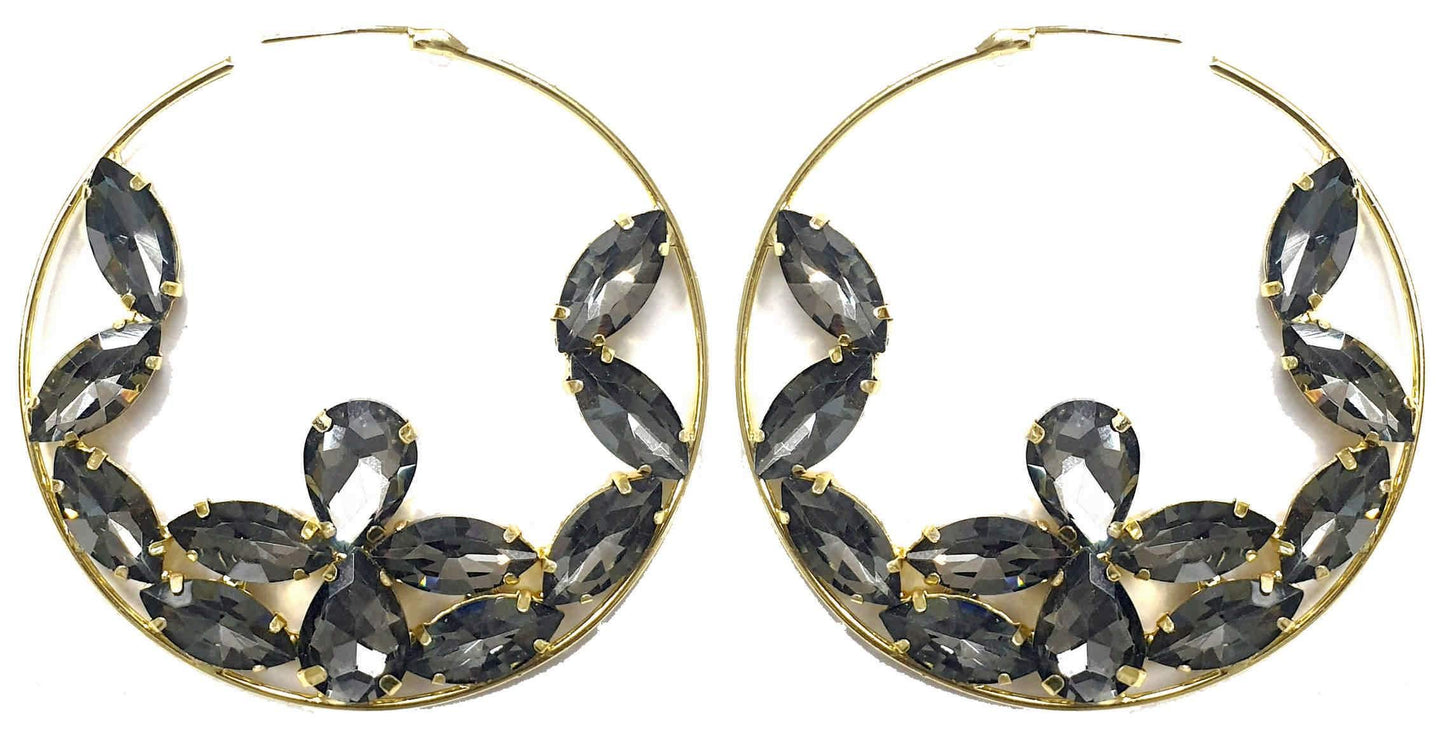 Chandbali with Rhinestone Style Artificial Fashion Dangler Earrings for Girls Women - Indian Petals