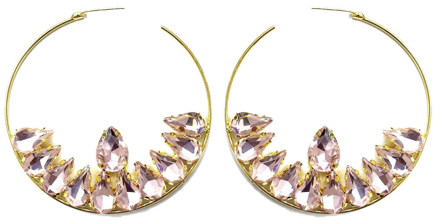 Chandbali with Rhinestone Style Artificial Fashion Dangler Earrings for Girls Women - Indian Petals