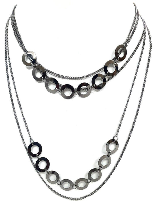 Copy of Stylish Modern Design Disk Loop Metal Imitation Fashion Necklace for Girls and Ladies - Indian Petals