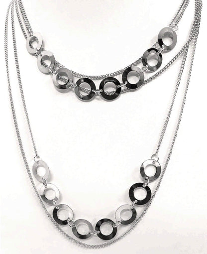 Indian Petals Copy of Stylish Modern Design Disk Loop Metal Imitation Fashion Necklace for Girls and Ladies - Indian Petals