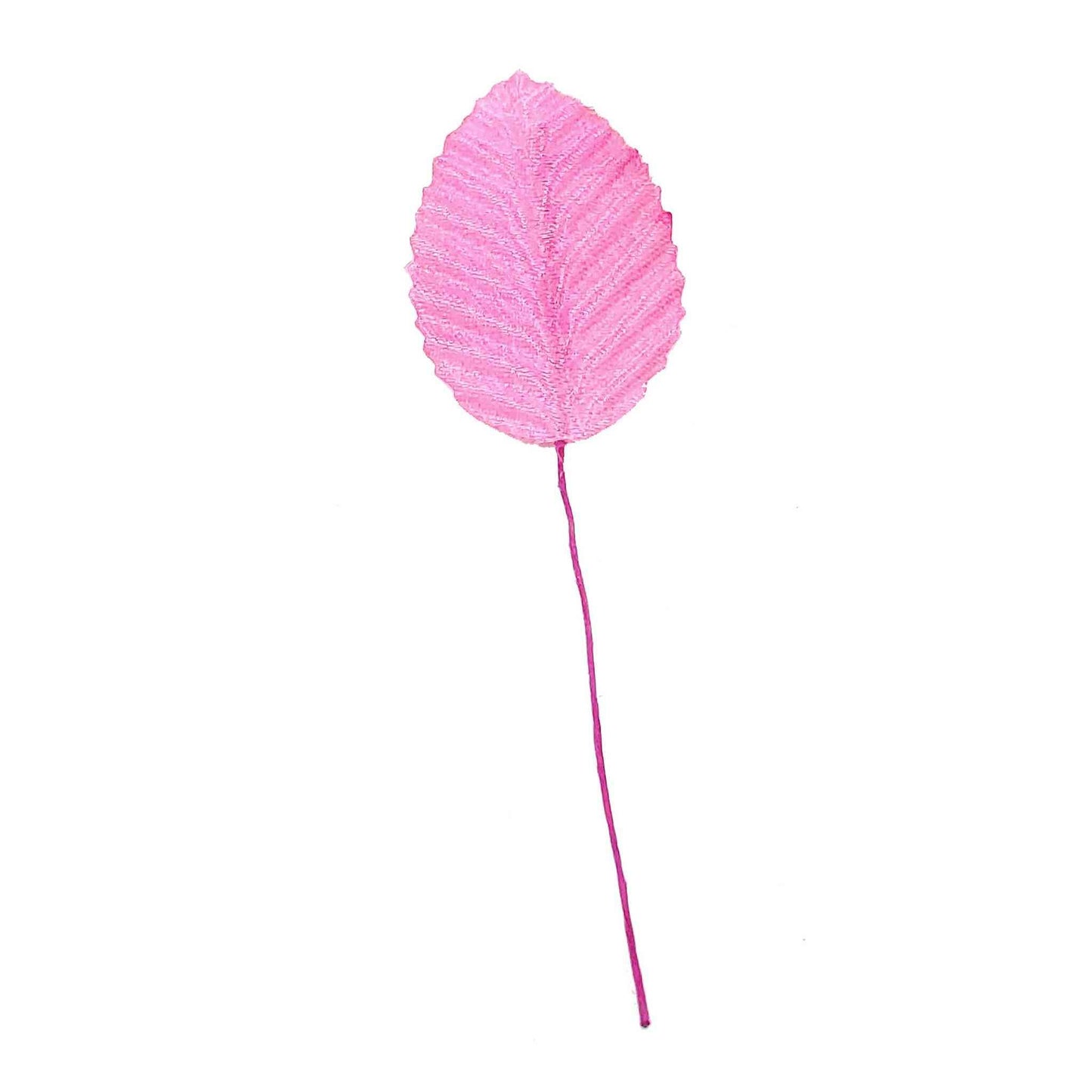 Beautiful Fabric Leaf for DIY Craft, Trouseau Packing or Decoration (Bunch of 12) - Design 60, Hot Pink - Indian Petals