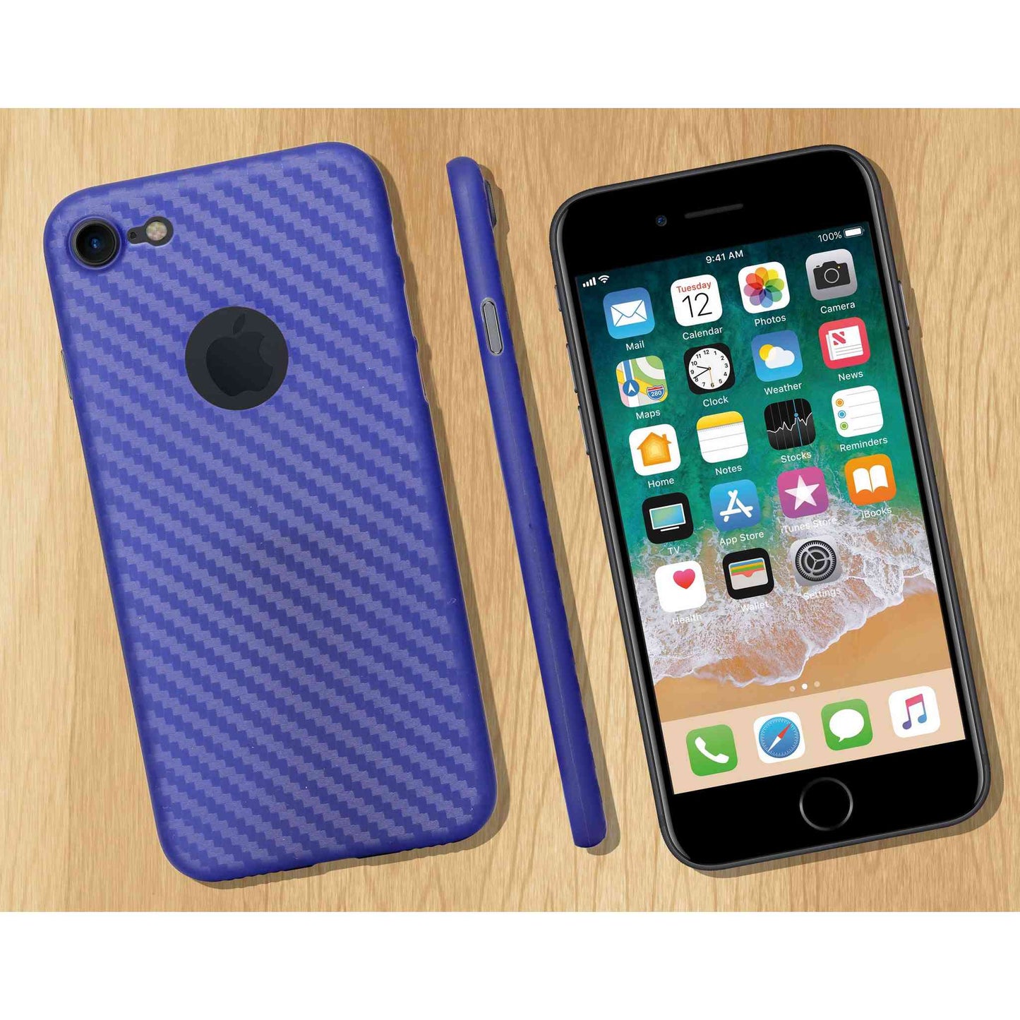 Indian Petals Polycarbonate 3D Pattern Protective Mobile Back Case Cover for Apple iPhone 7, Blue - Indian Petals
