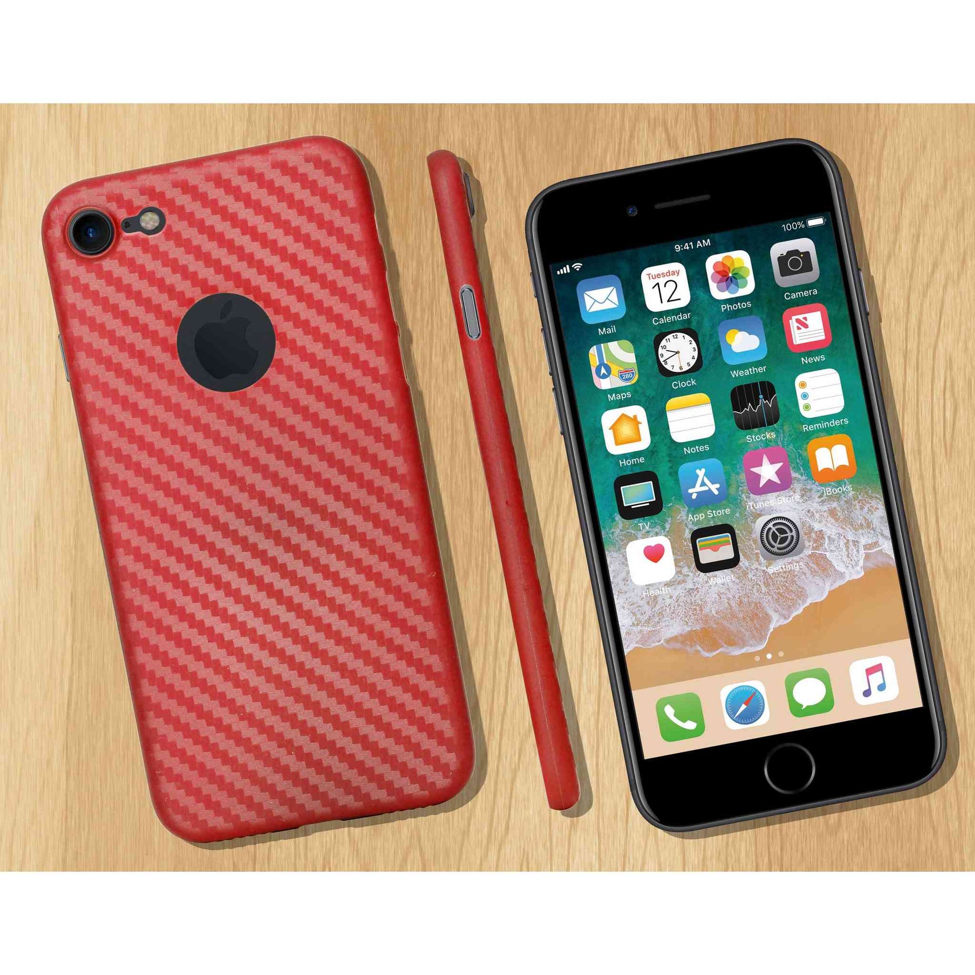 Indian Petals Polycarbonate 3D Pattern Protective Mobile Back Case Cover for Apple iPhone 7, Red - Indian Petals