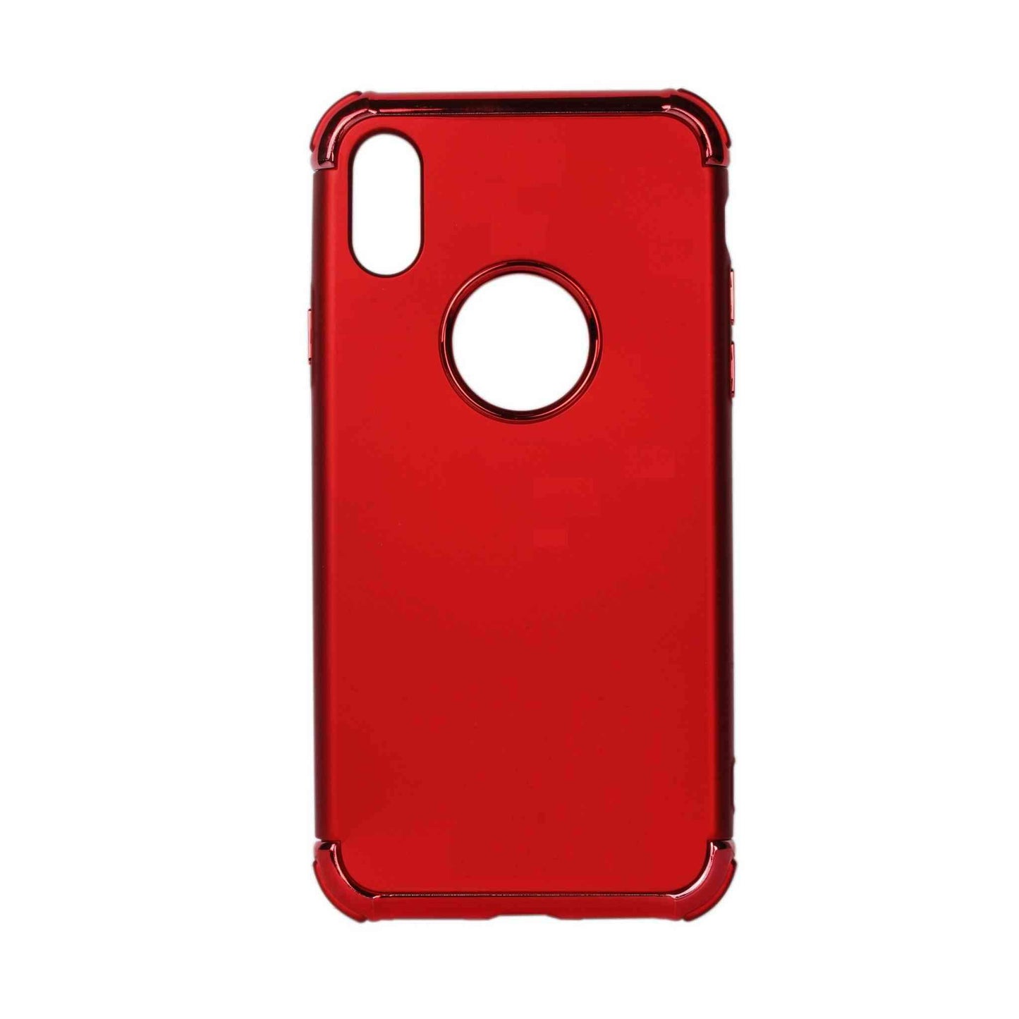 Indian Petals Polycarbonate Electro-plated Shock-proof Anti-scratch Protective Mobile Back Case Cover for Apple iPhone X, Red - Indian Petals
