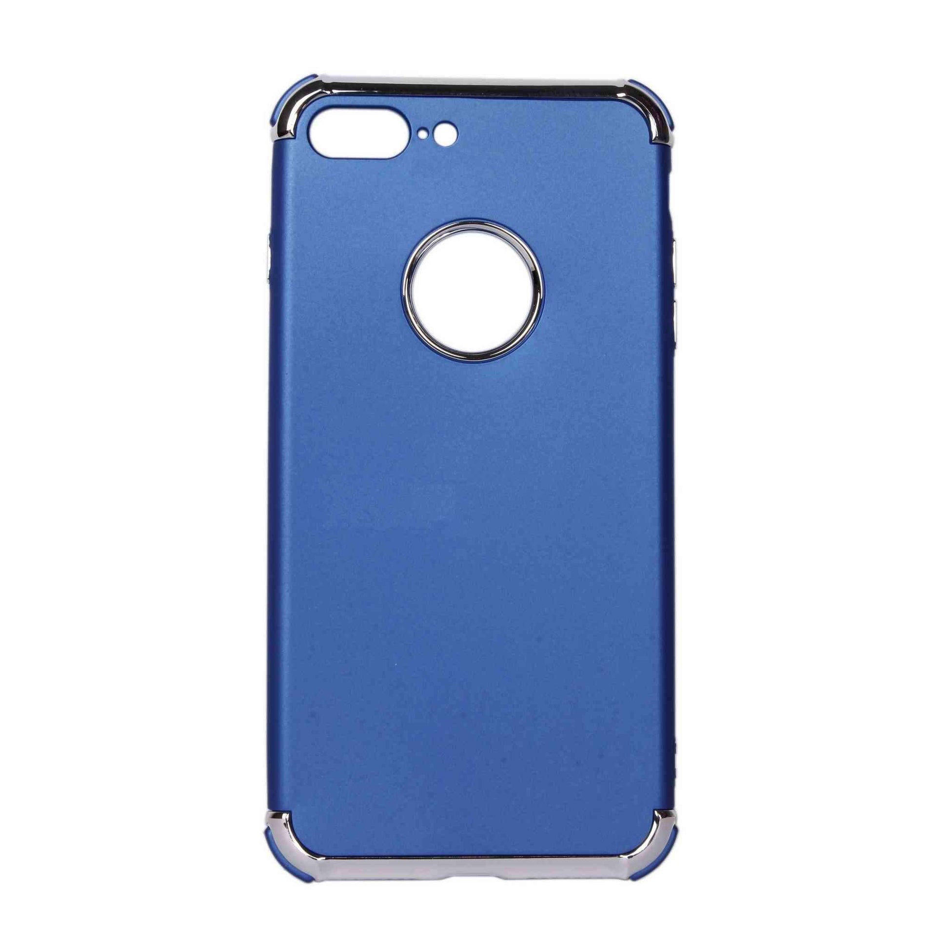 Indian Petals Polycarbonate Electro-plated Shock-proof Anti-scratch Protective Mobile Back Case Cover for Apple iPhone 7 Plus, Blue - Indian Petals