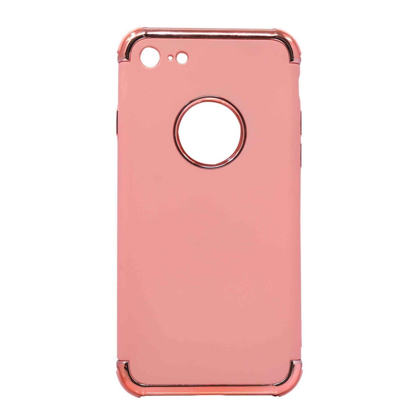 Indian Petals Polycarbonate Electro-plated Shock-proof Anti-scratch Protective Mobile Back Case Cover for Apple iPhone 8, Light Salmon - Indian Petals