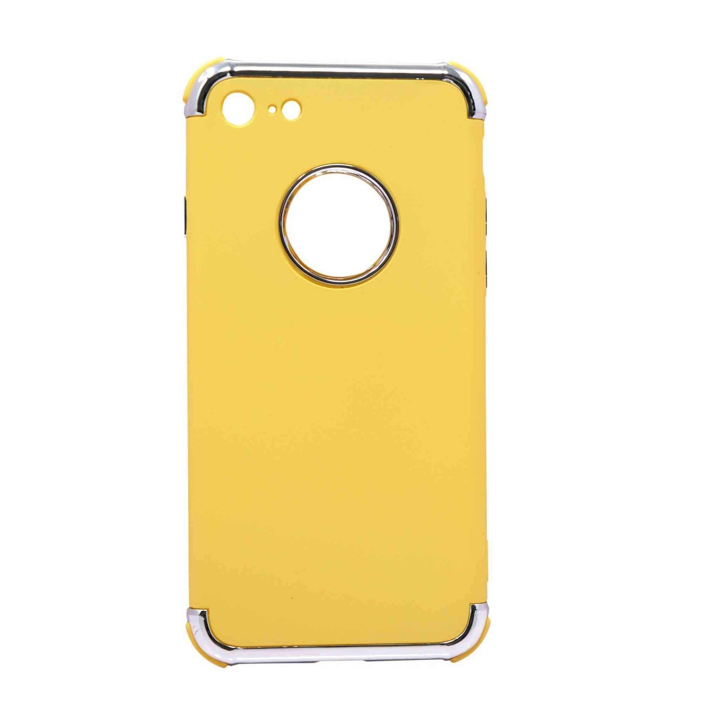 Indian Petals Polycarbonate Electro-plated Shock-proof Anti-scratch Protective Mobile Back Case Cover for Apple iPhone 8, Yellow - Indian Petals