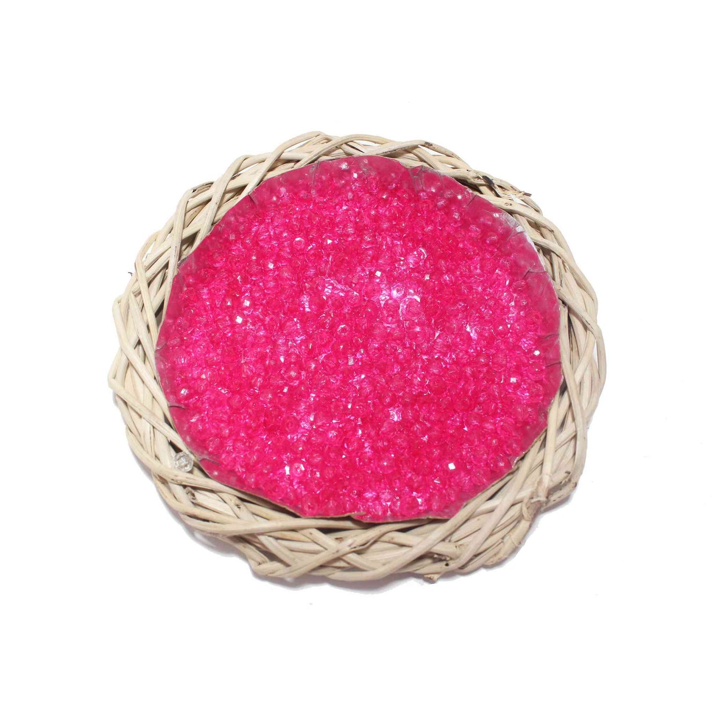 Indian Petals Premium quality small Glass Beads for DIY Craft, Trousseau Packing or Decoration - Design 721, Hot Pink - Indian Petals