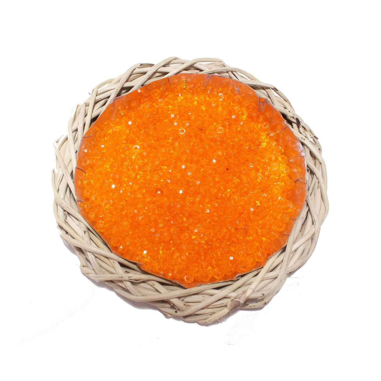 Indian Petals Premium quality small Glass Beads for DIY Craft, Trousseau Packing or Decoration - Design 721, Orange - Indian Petals