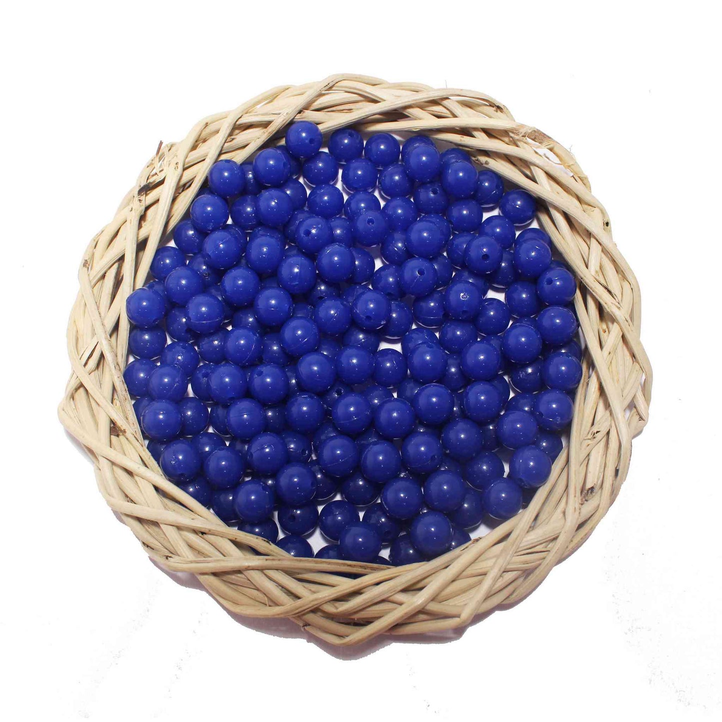 Premium quality Round Glass Beads for DIY Craft, Trousseau Packing or Decoration - Design 734, Dark Blue - Indian Petals