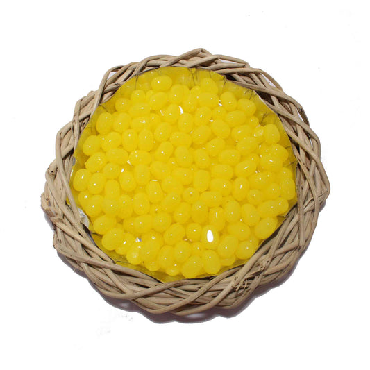 Indian Petals Premium quality Glass Beads for DIY Craft, Trousseau Packing or Decoration - Design 734, Yellow - Indian Petals