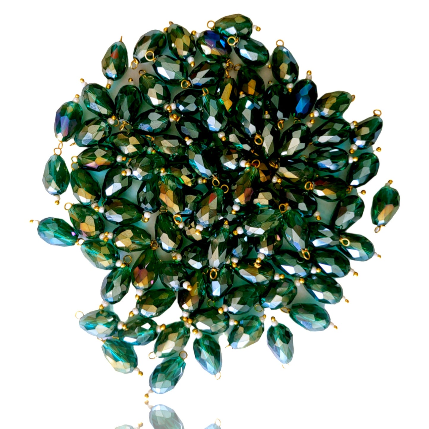 Indian Petals Colored Glass Drop Shaped Beads Ideal for Jewelry designing, Arts , Craft Making  or Decor