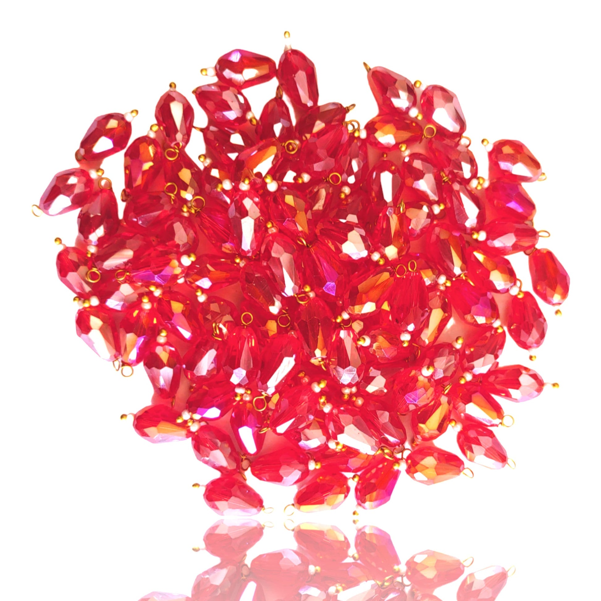 Indian Petals Colored Glass Drop Shaped Beads Ideal for Jewelry designing, Arts , Craft Making or Decor