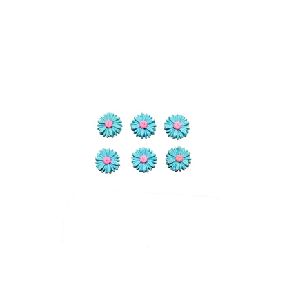 Indian Petals Beautiful Flat Base Floral Cabochons for Craft Trousseau Packing or Decoration - Design 419, Light Sky Blue