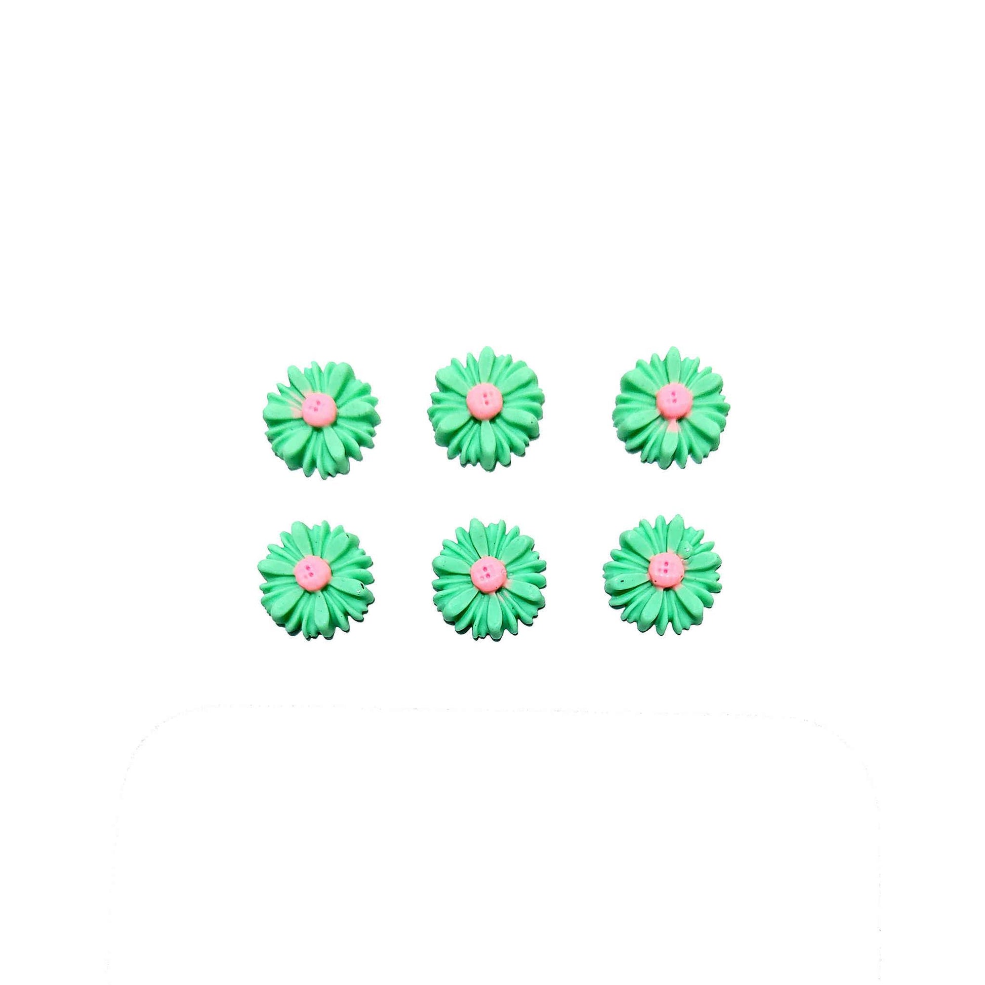 Indian Petals Beautiful Flat Base Floral Cabochons for Craft Trousseau Packing or Decoration - Design 419, Light Green