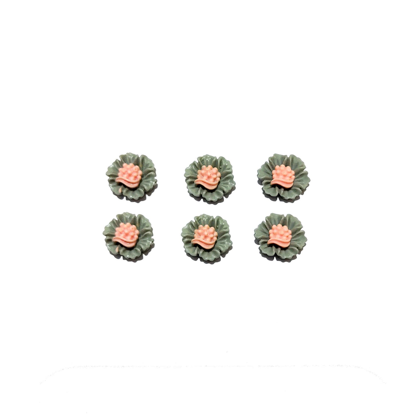 Indian Petals Flat Base Beautiful Floral 3D Cabochons for Craft Trousseau Packing or Decoration - Design 422, Style - Classic, Gray