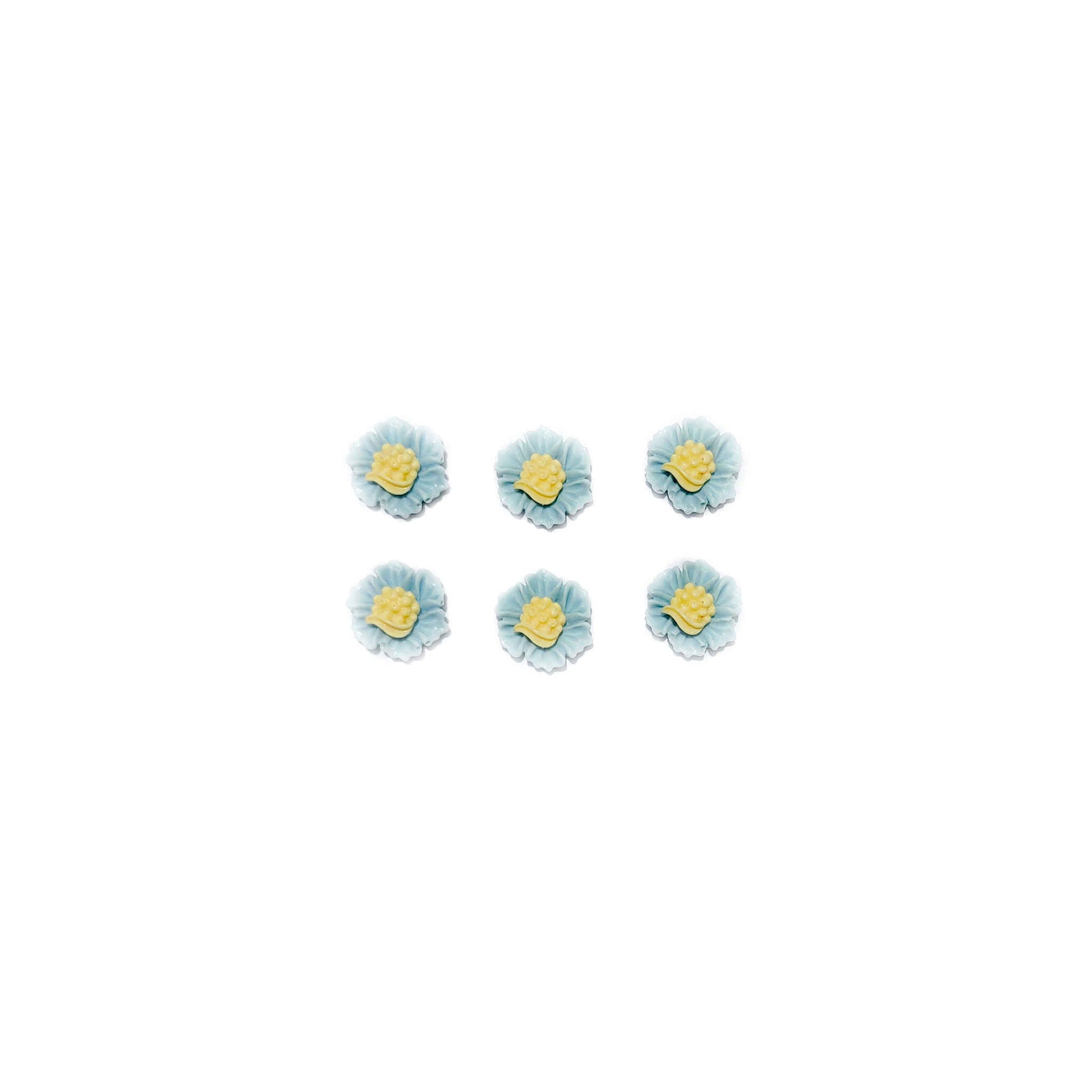 Indian Petals Flat Base Beautiful Floral 3D Cabochons for Craft Trousseau Packing or Decoration - Design 422, Style - Classic, Sky Blue