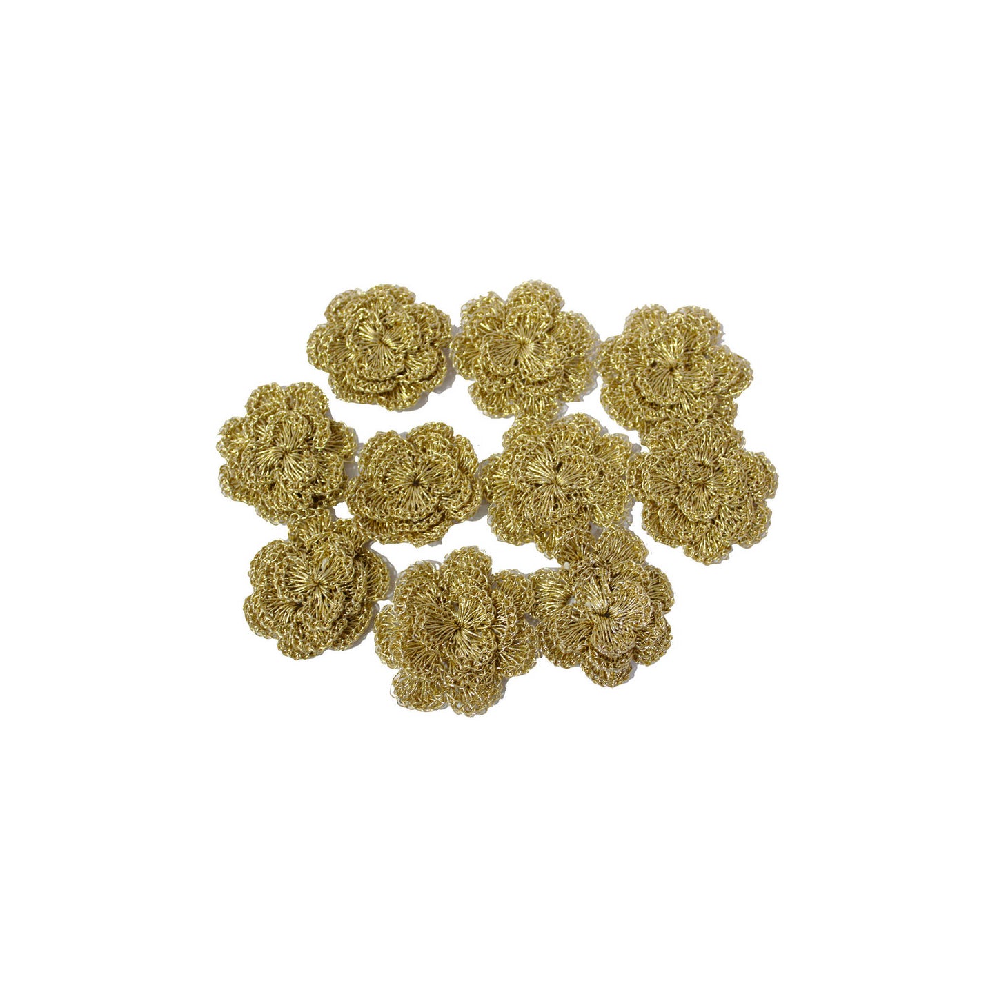 Indian Petals Golden Zari Thread Floral Motif for Jewelry, Craft or Decoration - 502