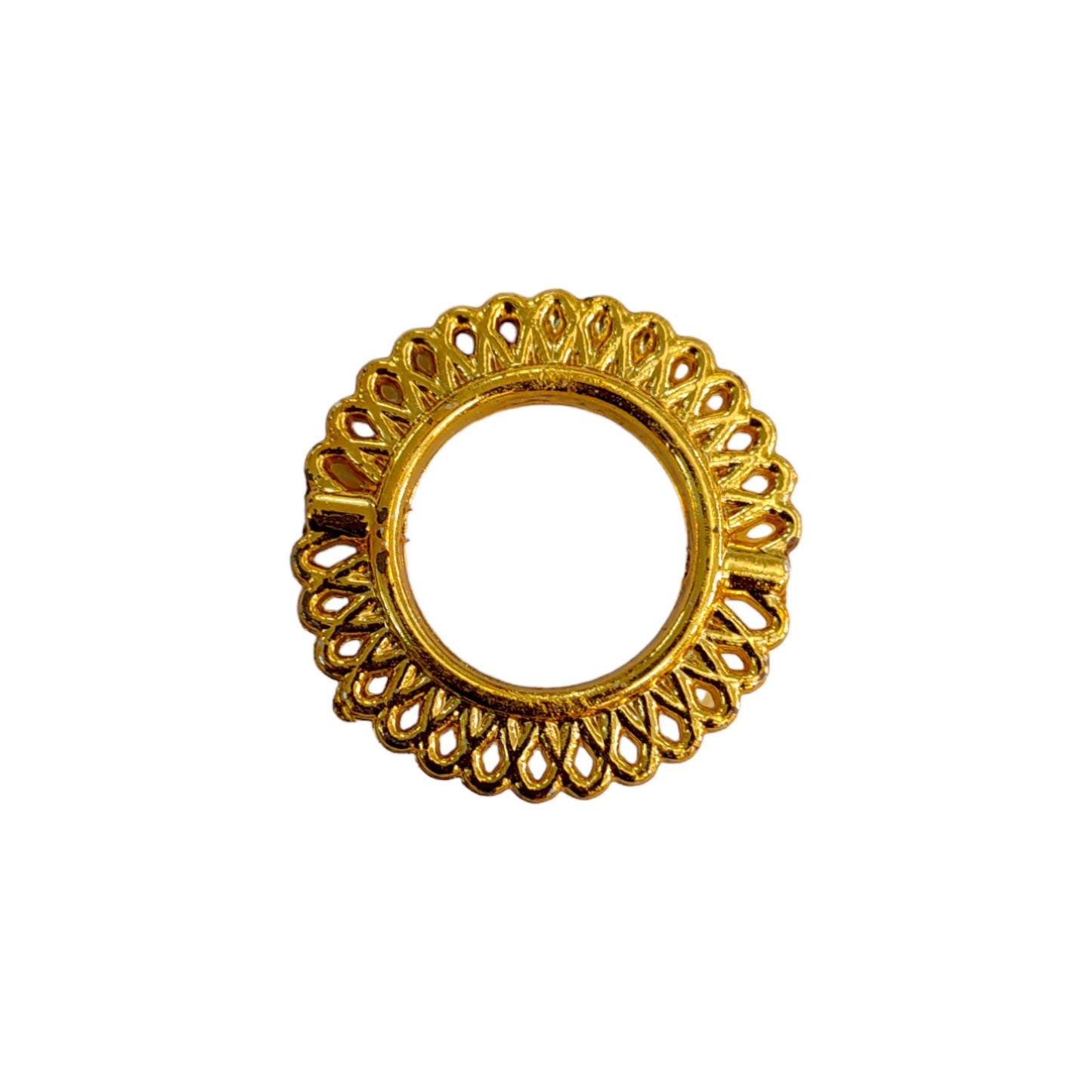 Indian Petals Round Shape CCB Big Round Ring Motif for Rakhi, Jewelry making, Craft or Decor
