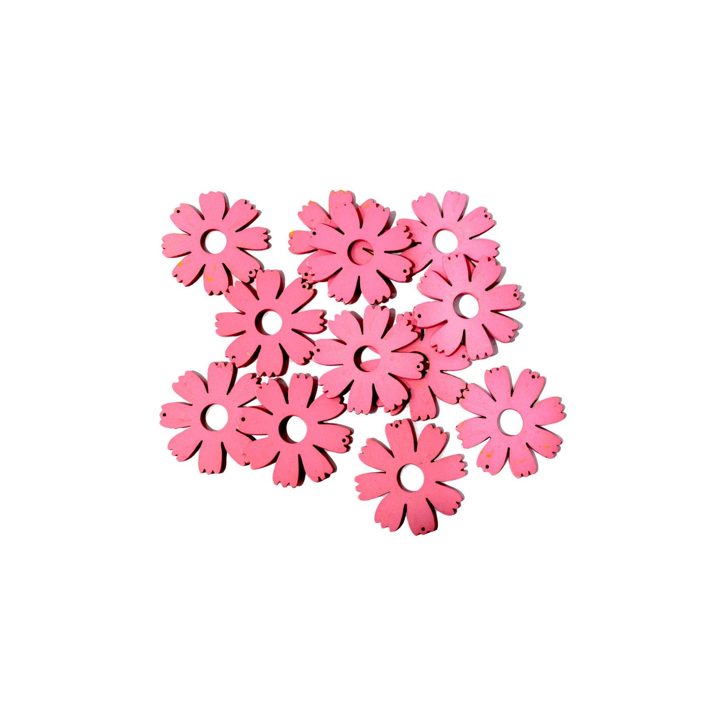 Indian Petals MDF Cutting Floral Motif for Jewelry, Craft or Decoration - 520, Big, Pink