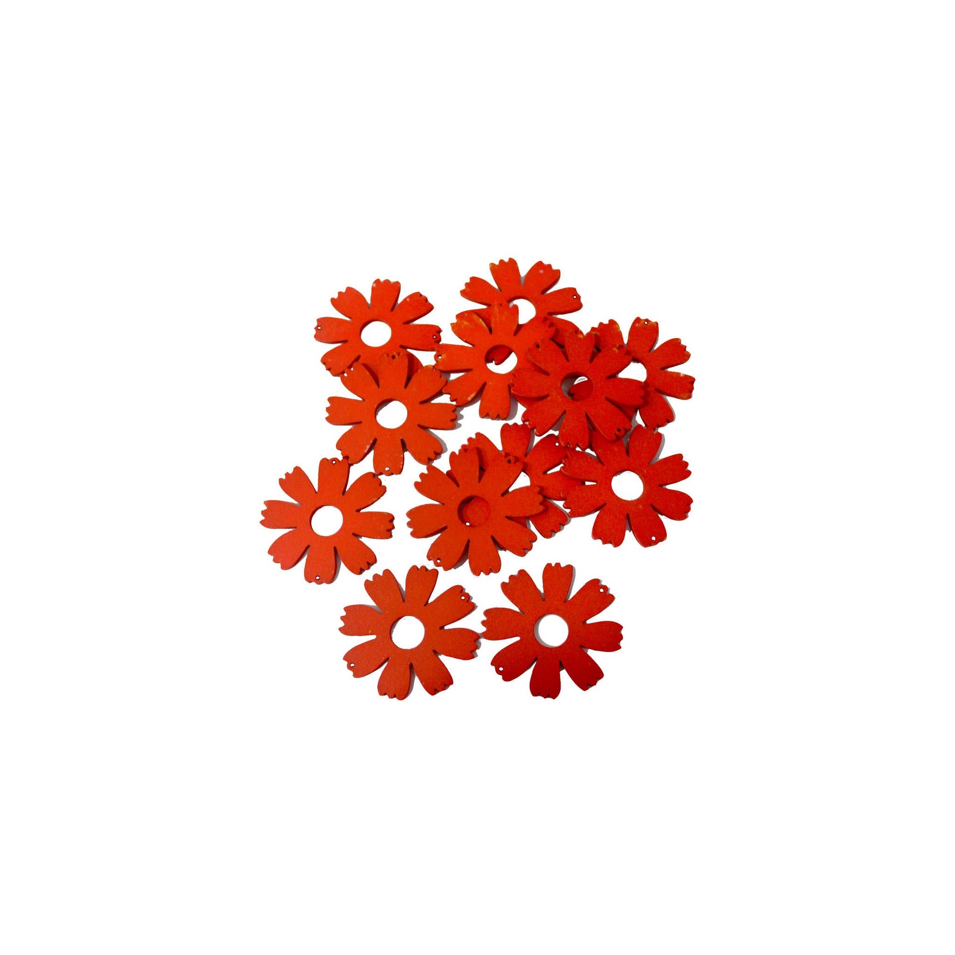 Indian Petals MDF Cutting Floral Motif for Jewelry, Craft or Decoration - 520, Big, Red