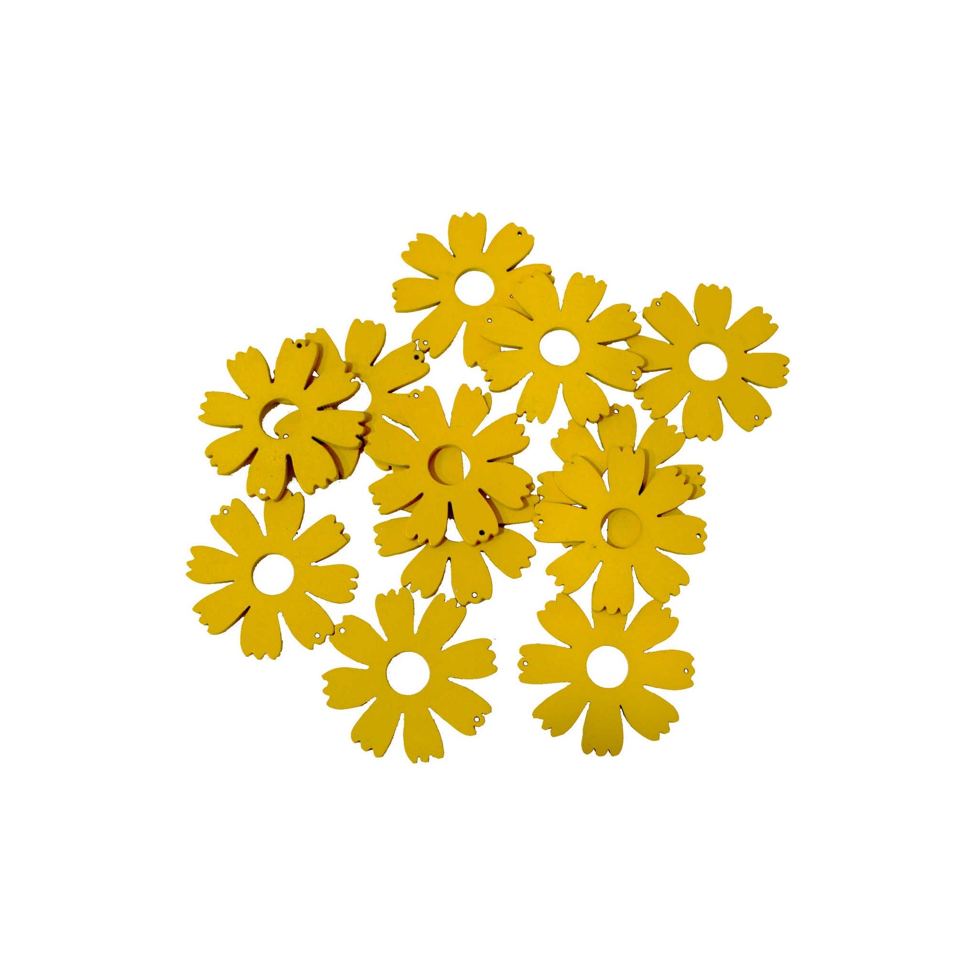 Indian Petals MDF Cutting Floral Motif for Jewelry, Craft or Decoration - 520, Big, Yellow