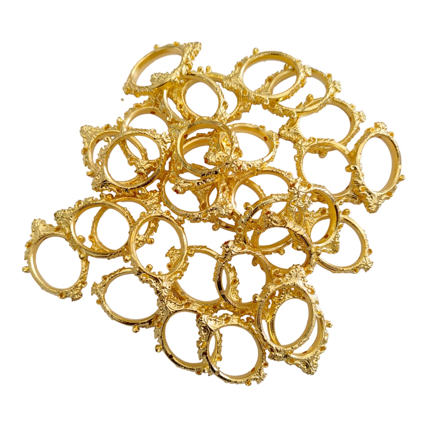 Indian Petals Window Shape CCB Ring Motif for Rakhi, Jewelry making, Craft or Decor
