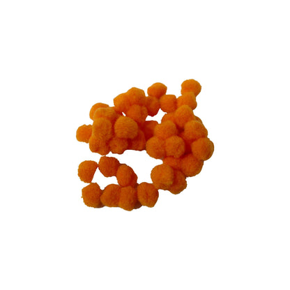 Indian Petals Ultra Light Puffy Pom-Pom Motif for Craft, Trousseau Packing or Decoration - Design 543, Dark Orange