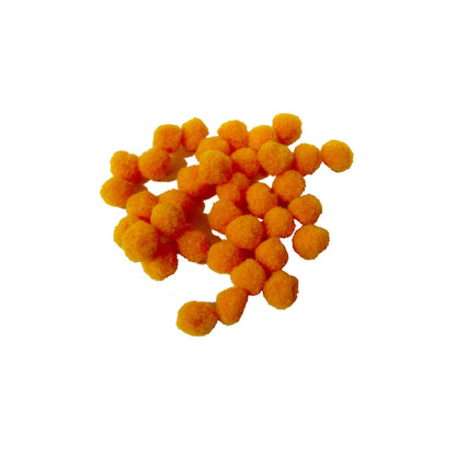 Indian Petals Ultra Light Puffy Pom-Pom Motif for Craft, Trousseau Packing or Decoration - Design 543, Orange