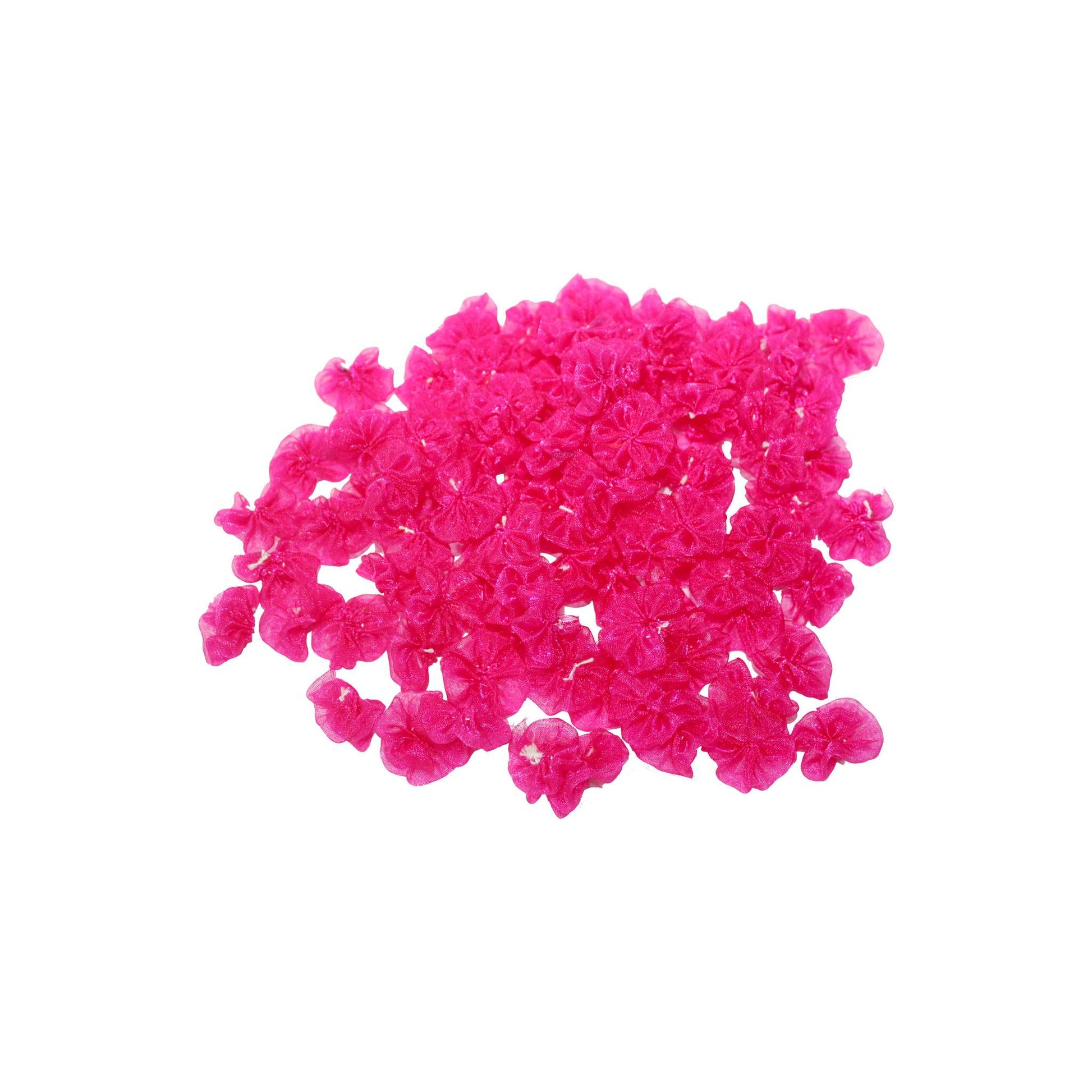 Indian Petals Handmade Light-weight Lace Flower Motif for Craft Trousseau Packing Decoration - Design 546, Crimson