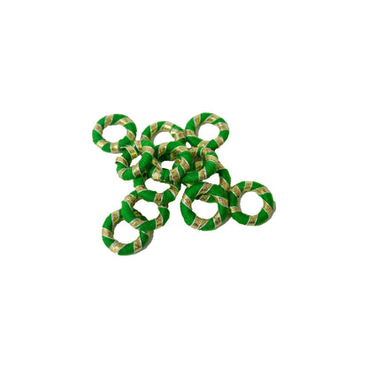 Indian Petals Threaded Round Bangle with Gota Motif for Craft Trousseau Packing Decoration - Design 552, Small, Green