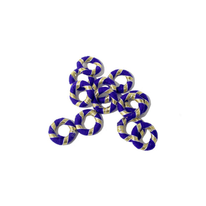 Indian Petals Threaded Round Bangle with Gota Motif for Craft Trousseau Packing Decoration - Design 552, Small, Blue