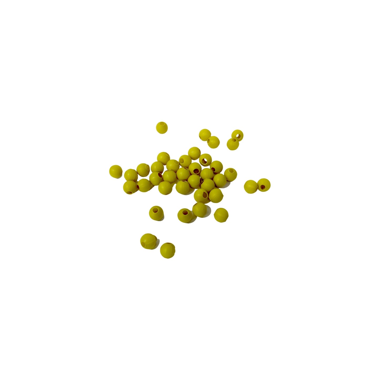 Indian Petals Ultra Lightweight Hollow Plastic Ball Motif for Jewelry Craft or Decoration, Yellow, Mini