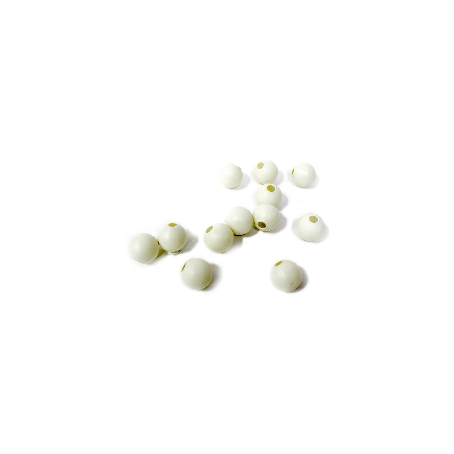 Indian Petals Ultra Lightweight Hollow Plastic Ball Motif for Jewelry Craft or Decoration, Ivory, Medium