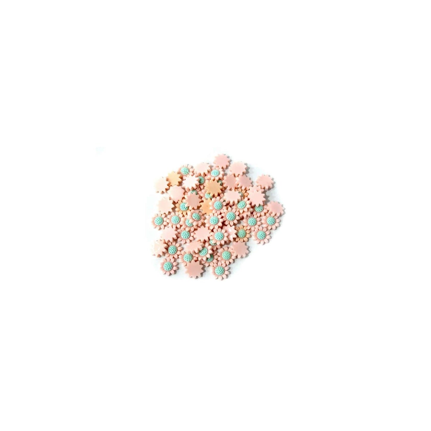 Indian Petals Flat Base 3D Floral Cabochons for Craft Packing or Decoration - 11587, Peach Puff