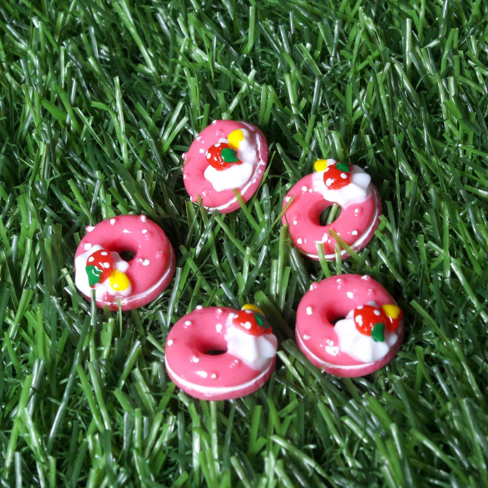 Beautiful Flat Base Donut shaped Cabochons for DIY Craft, Trousseau Packing or Decoration, Pink - Indian Petals