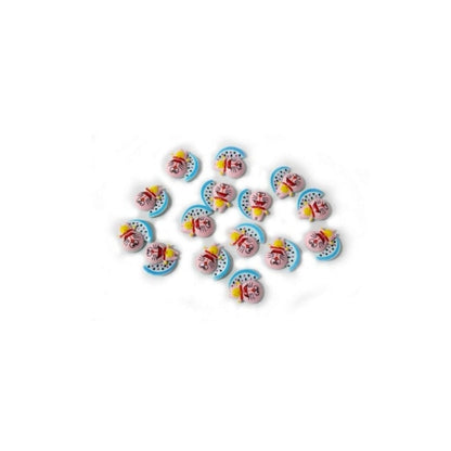 Indian Petals Resin Acrylic Doraemon with Watermelon Motif for Jewelry Craft or Decoration - 11594, Sky Blue