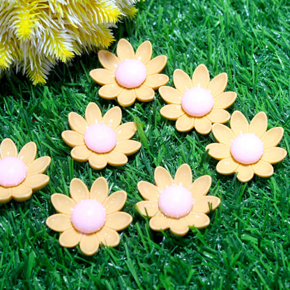 Indian Petals Beautiful Flat Base Flowers for DIY Craft, Trousseau Packing or Decoration, Khaki - Indian Petals