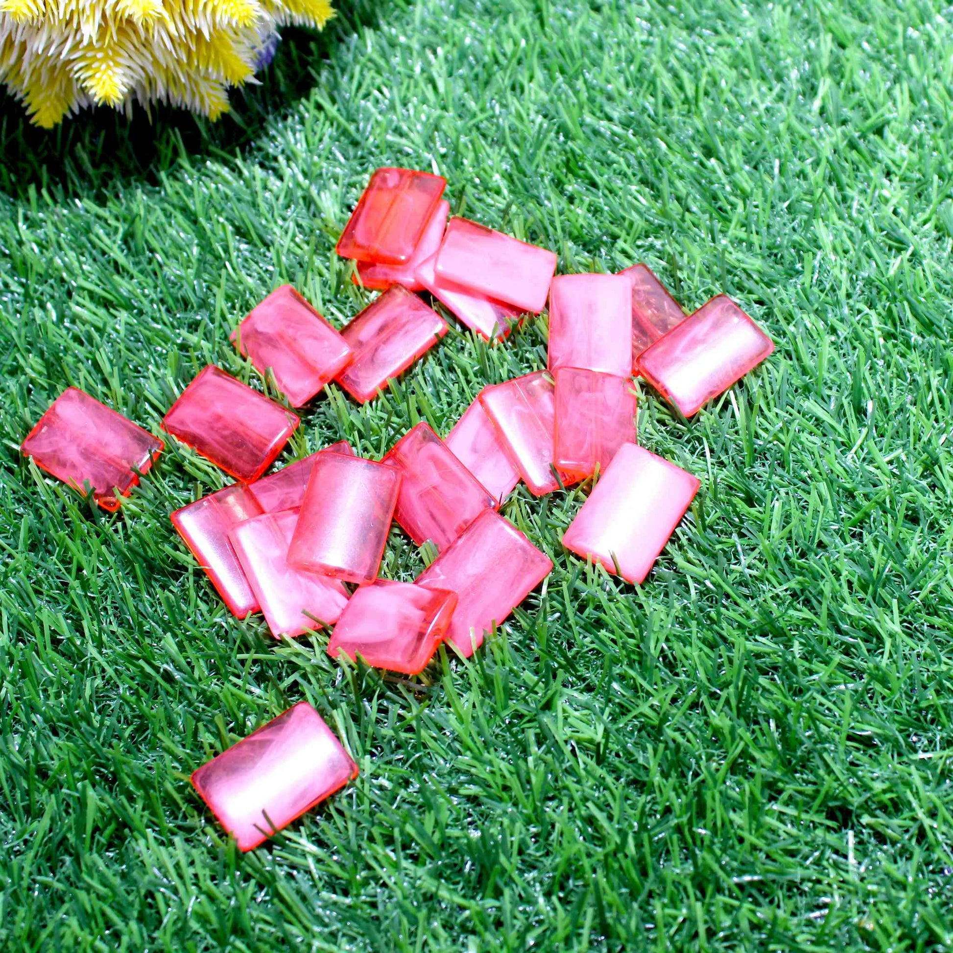 Indian Petals Beautiful Flat Base Crystal Blocks for DIY Craft, Trousseau Packing or Decoration, Hot Pink - Indian Petals